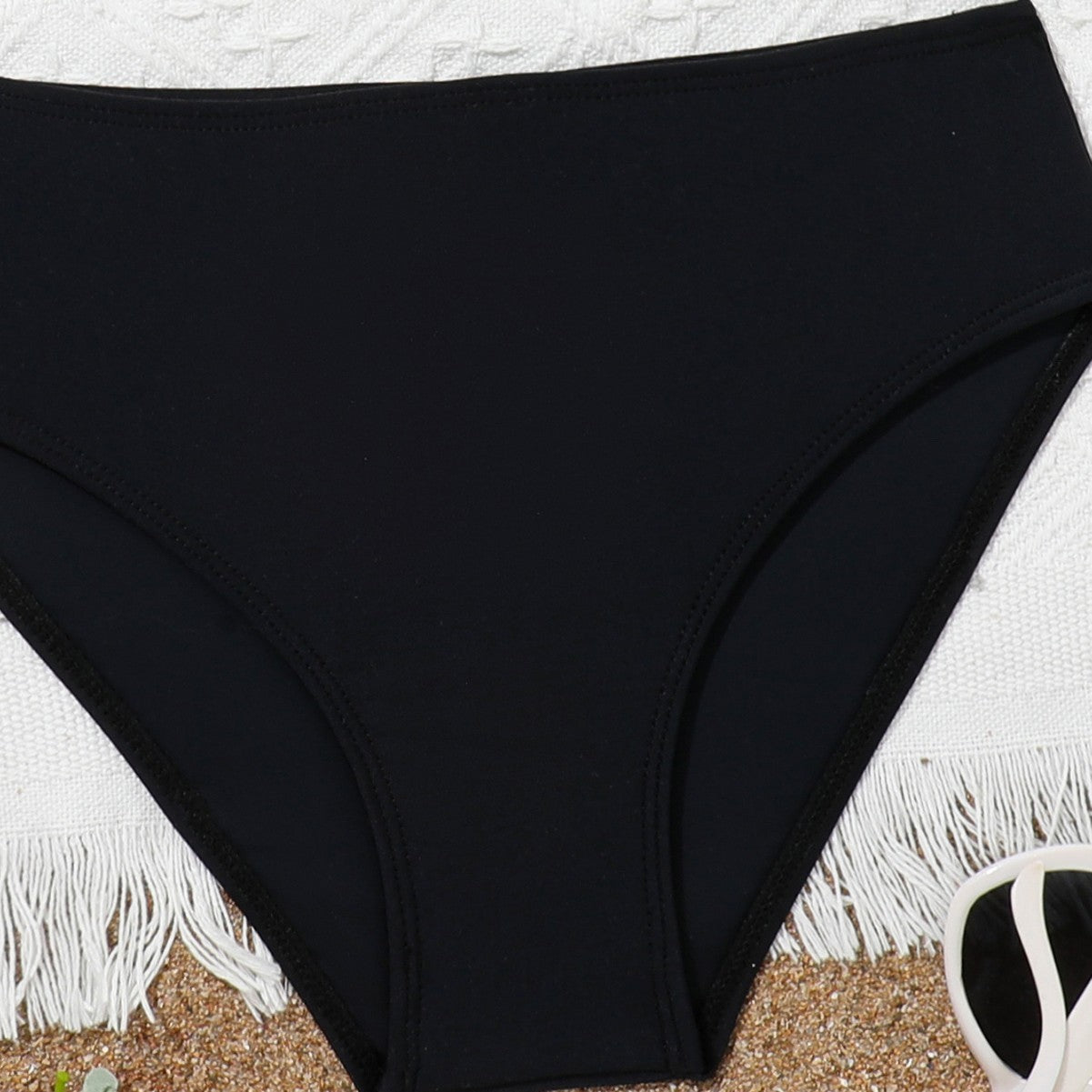 Girls' Split High Waist Medium And Large Children's Swimsuit With Chest Pad
