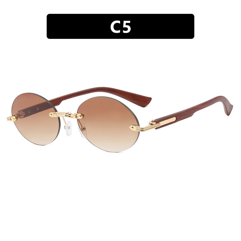 Women's All-match Frameless Trimming Oval Sunglasses