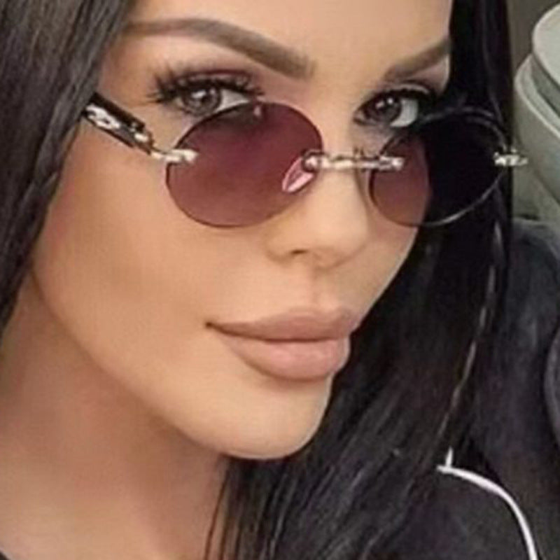Women's All-match Frameless Trimming Oval Sunglasses