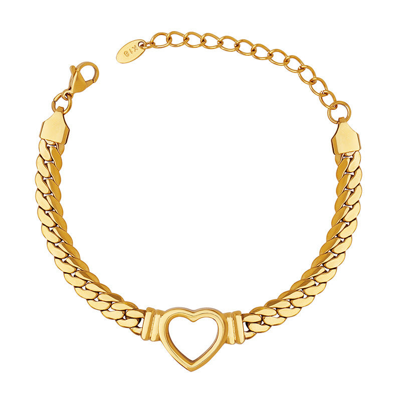 Trendy Fashion Hip Hop Style Titanium Steel Gold Plated Personalized Bracelet