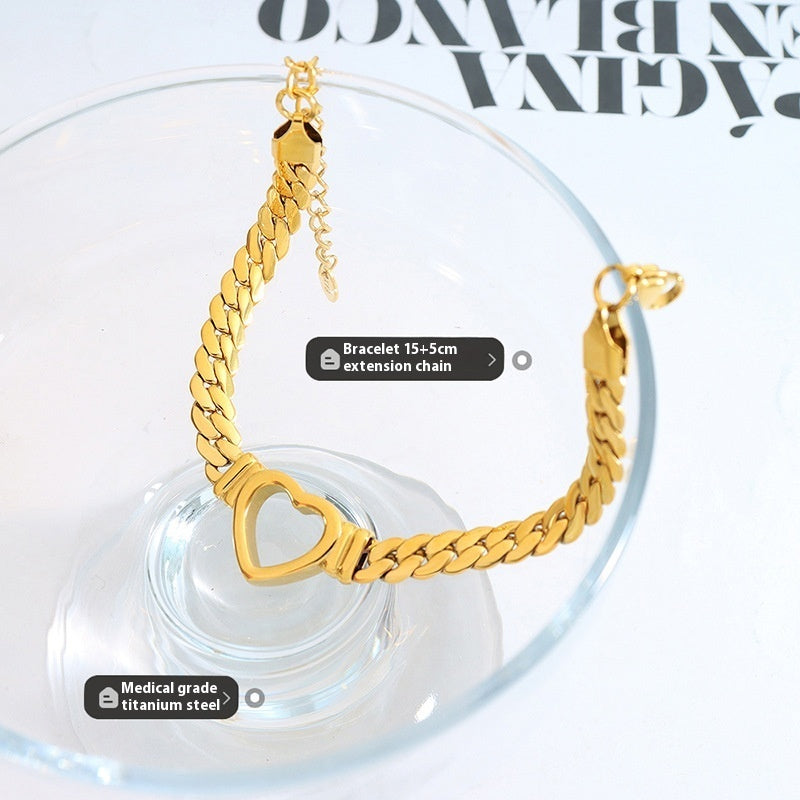 Trendy Fashion Hip Hop Style Titanium Steel Gold Plated Personalized Bracelet